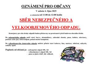 Sběr velkoobjemového a nebezpečného odpadu